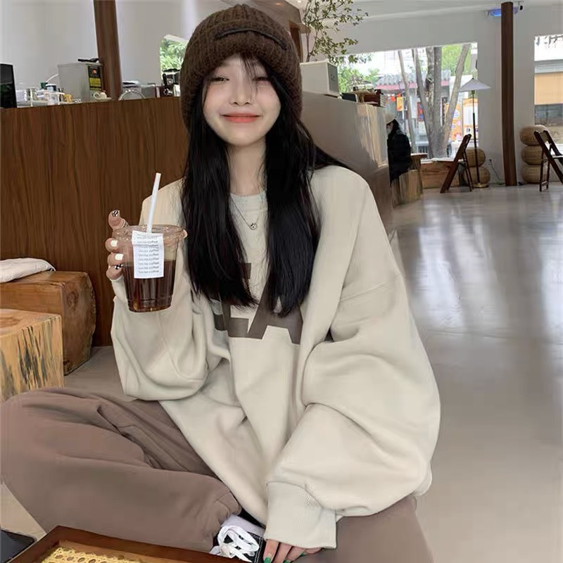 Áo sweater Losto quả dâu dễ thương Devil Princess nỉ nam nữ dày dặn form rộng thời trang hàng Quảng châu Deliz