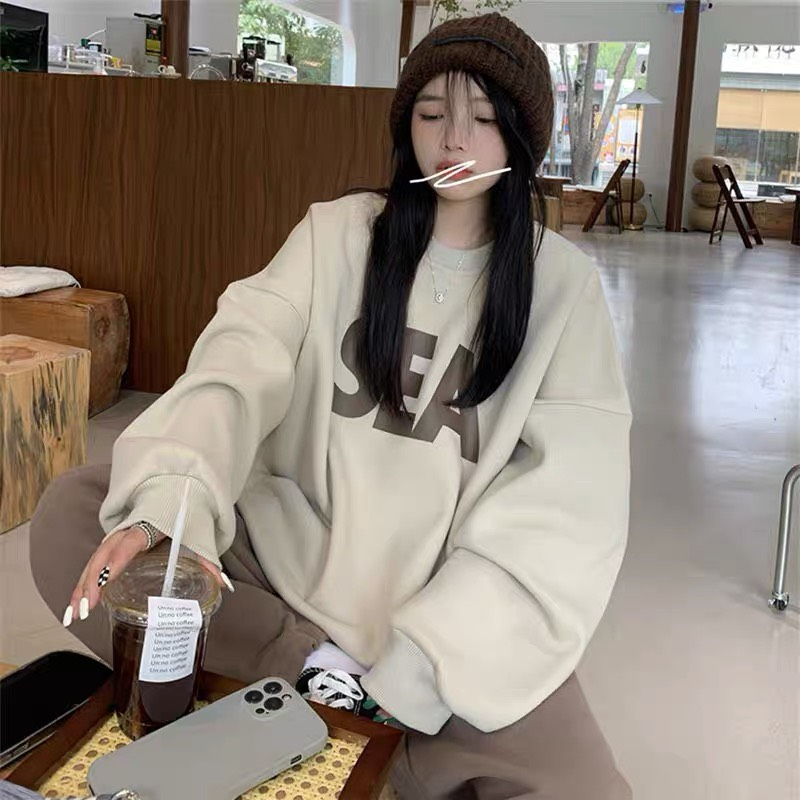 Áo sweater Losto quả dâu dễ thương Devil Princess nỉ nam nữ dày dặn form rộng thời trang hàng Quảng châu Deliz