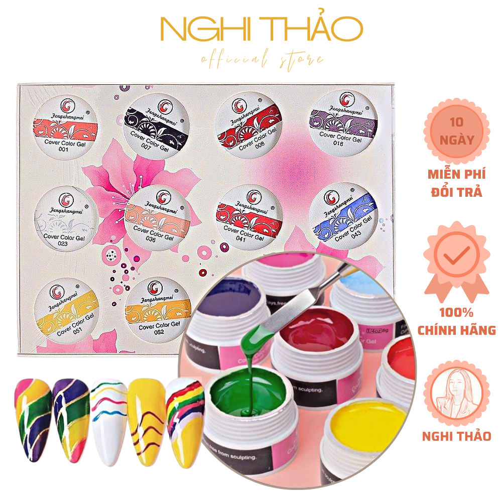 Set gel vẽ Fengshangmei 12 Màu NGHI THẢO