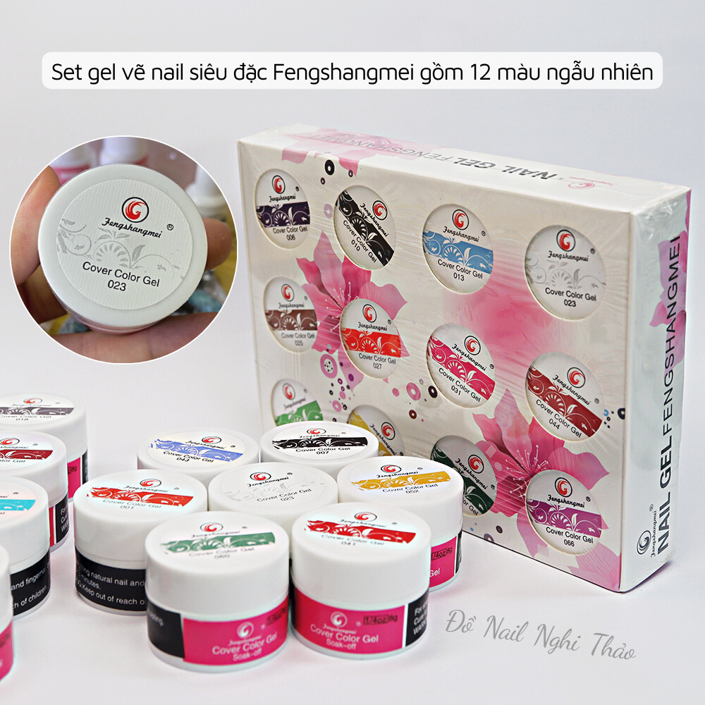 Set gel vẽ Fengshangmei 12 Màu NGHI THẢO