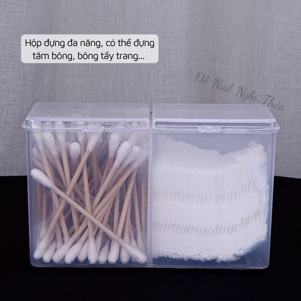 Hộp đựng giấy lau gel nail 2 ngăn NGHI THẢO