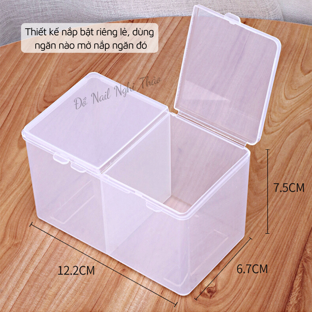 Hộp đựng giấy lau gel nail 2 ngăn NGHI THẢO