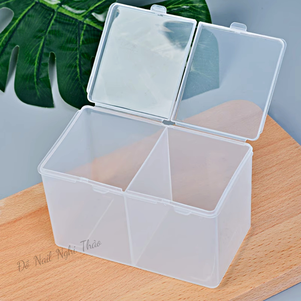 Hộp đựng giấy lau gel nail 2 ngăn NGHI THẢO