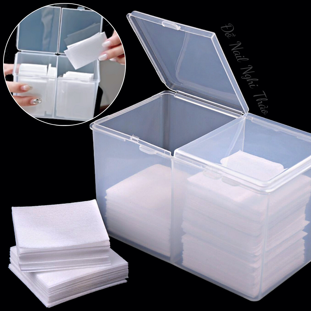 Hộp đựng giấy lau gel nail 2 ngăn NGHI THẢO