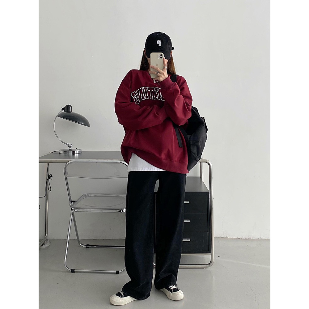 Sweater mặc đôi nam nữ Deliz in hình cá tính thời trang, áo unisex form rộng dáng dài nỉ bông dày ấm Devil Princess