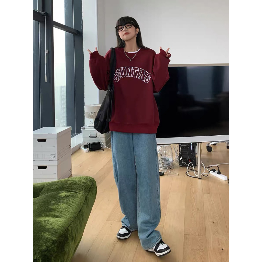 Sweater mặc đôi nam nữ Deliz in hình cá tính thời trang, áo unisex form rộng dáng dài nỉ bông dày ấm Devil Princess