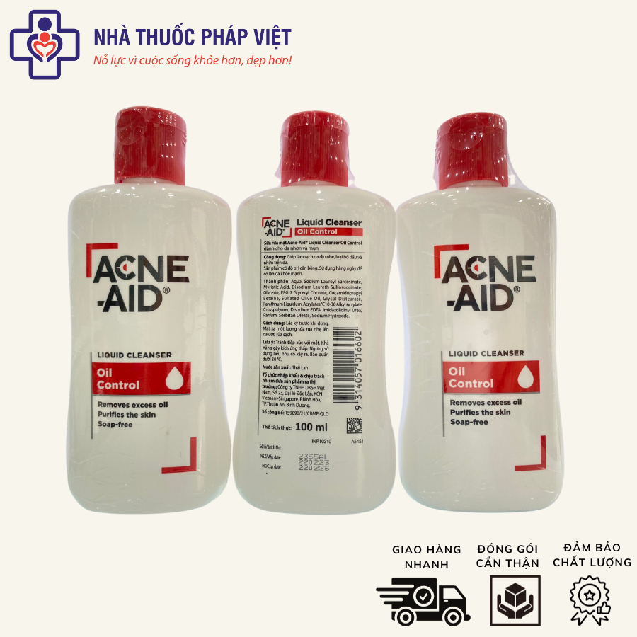 Sữa rửa mặt Acne -Aid Liquid Cleanser: sạch da- hết lo mụn trứng cá 100ml
