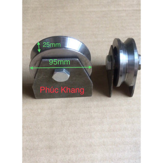 Bánh xe sắt 10cm rảnh V - Bánh xe cửa lùa - Ròng rọc sắt