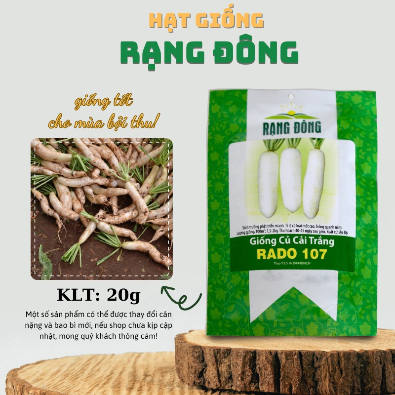 Hạt giống Củ Cải Trắng, gói 50 gram