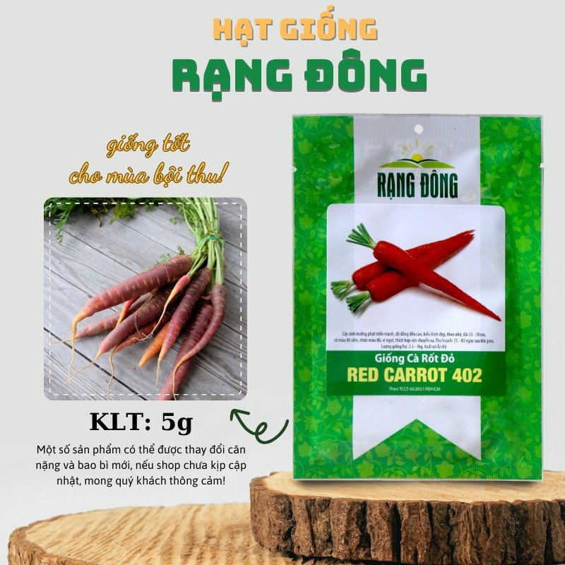 Hạt giống cà rốt đỏ, 5gr