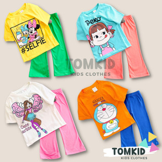 Đồ bộ cho bé gái đồ dài tay ngắn cho bé gái cotton chính phẩm loại 1 co giãn không nhão vải 9-42kg Tomkids
