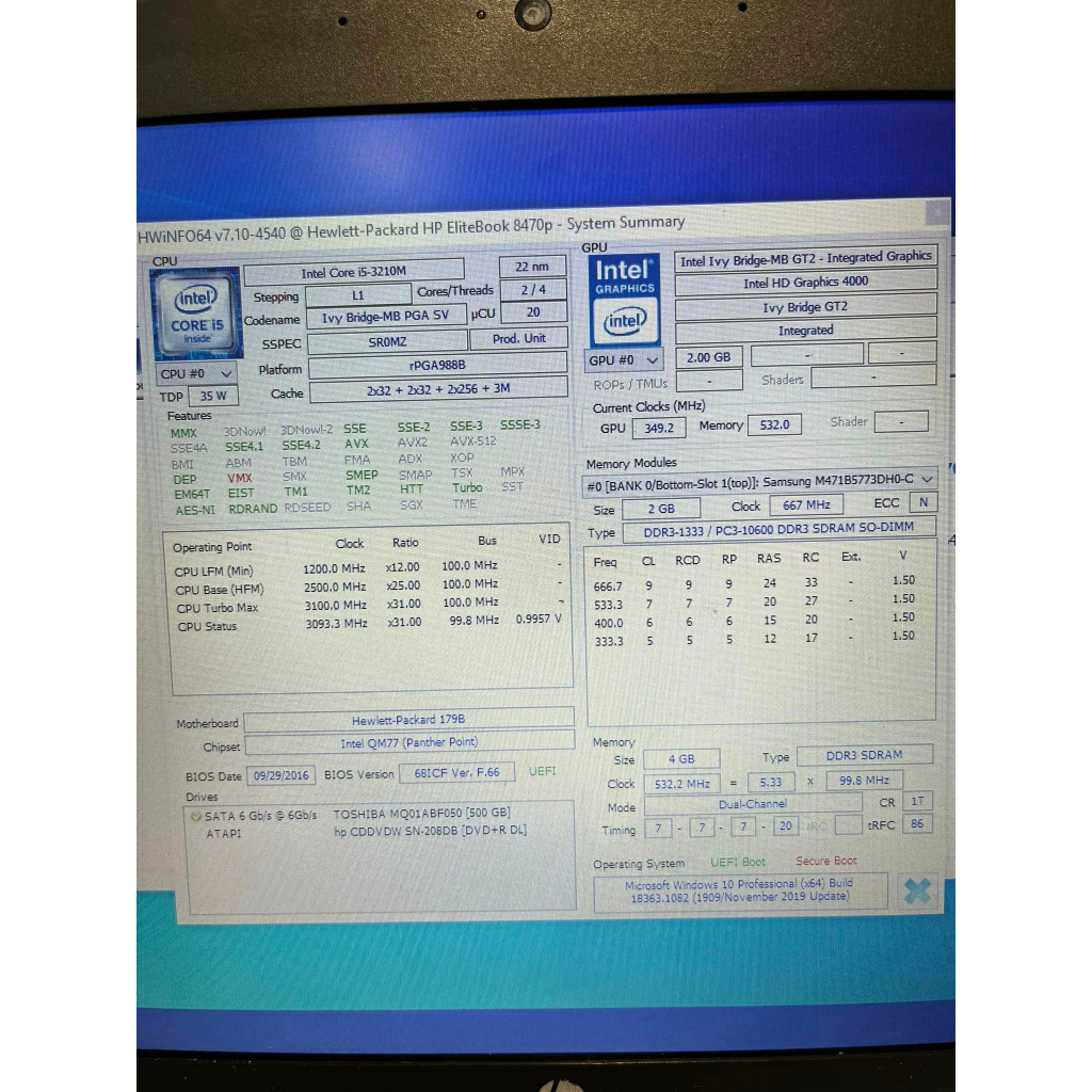 Laptop HP 6470p i5 4Gb 500Gb ok