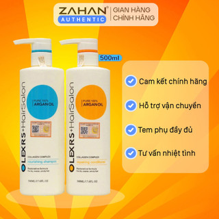 Cặp dầu gội xả olexrs hairsalon pure 100% argan oil collagen complex