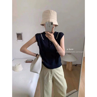 áo len ba lỗ cổ viền hàn quốc