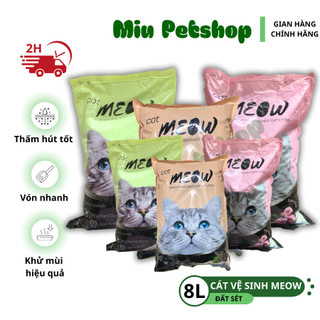 Tải cát vệ sinh Meow 6 túi cho mèo- Cát vệ sinh giá rẻ tiện lợi khử mùi vón cục tốt dành cho thú cưng