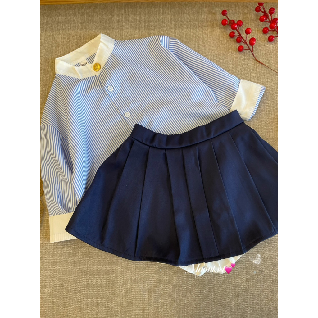 Bộ chân váy xếp ly học sinh cho bé gái đi học từ 10-28kg