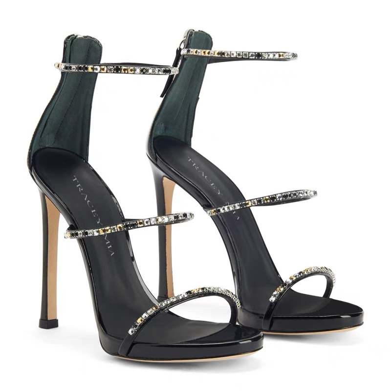 ORDER 💋 Giày Korea quai ngang mảnh hạt đá 9cm -11cm 33-40