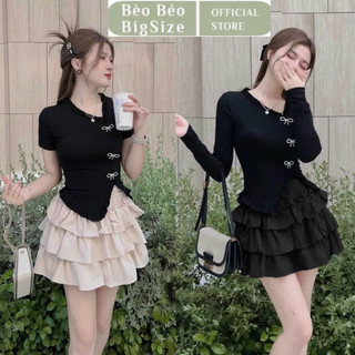 Set áo đính nơ kèm chân váy tầng bigsize 60-95kg
