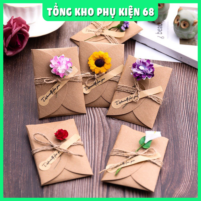 Thiệp kraft vintagecao cấp chúc mừng sinh nhật, tình nhân, ngày nhà giáo 20/11...