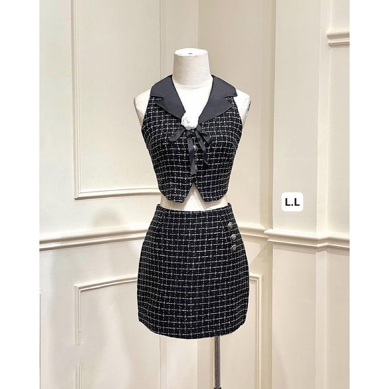 SET DẠ TWEED SÁT NÁCH KÈM HOA