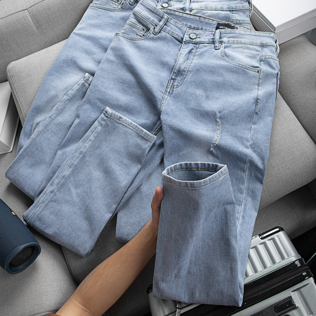 BIGSIZE NAM 80-140KG QUẦN JEAN DÀI RÁCH 113 QJ001 2BIG NAVY STAR