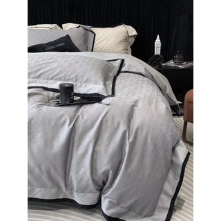 Bộ chăn ga gối Lụa 100s Creed home hoạ tiết Jacquard vân chìm cao cấp