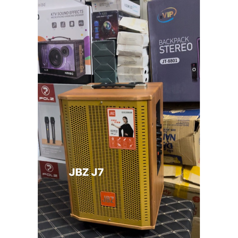 Loa kéo JBZ J7 100W vỏ gỗ tặng kèm 2 micro karaoke không dây
