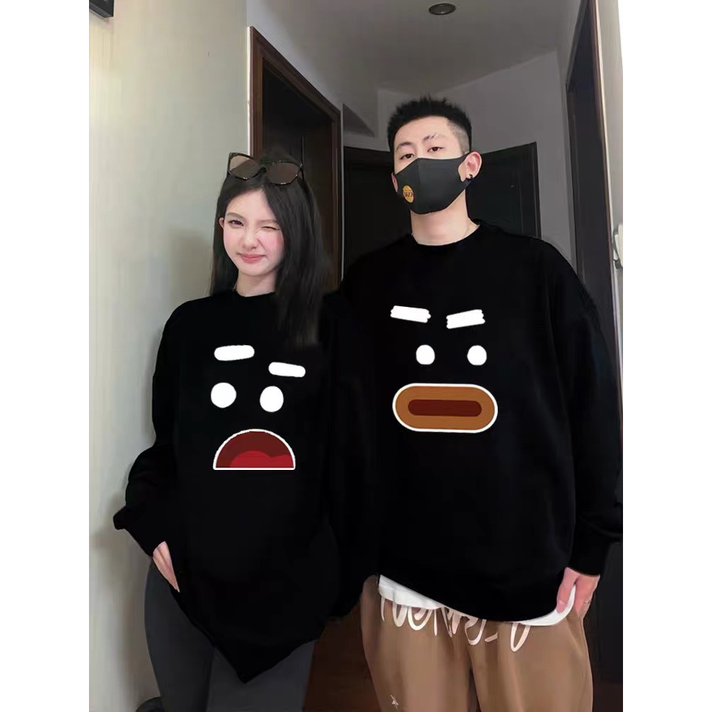 Áo nỉ đôi nam nữ dài tay mùa đông Deliz sweater cổ tròn dày ấm dáng dài mặc đôi siêu ấm Devil Princess