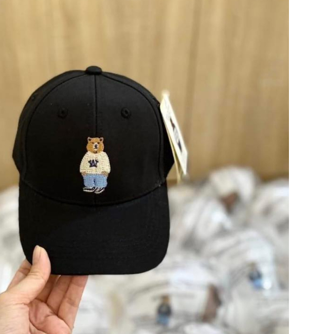 Combo cặp mũ gấu full màu size NHÍ khoá cài, set mũ lưỡi trai nón kết, M164