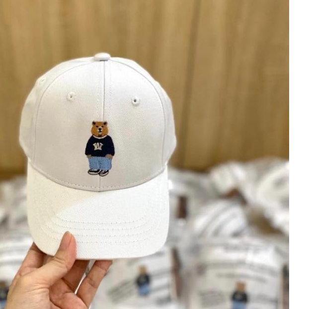 Combo cặp mũ gấu full màu size NHÍ khoá cài, set mũ lưỡi trai nón kết, M164