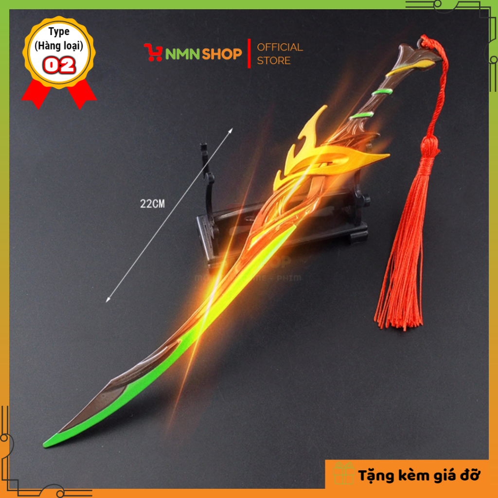 Mô hình game Genshin Impact - Ki.ếm gỗ 22cm