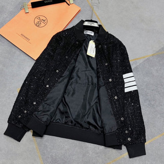Áo khoác bomber thome chất dạ kim tuyến bản new nhất - bomber thome browne nam nữ chất dạ nhũ kim tuyến