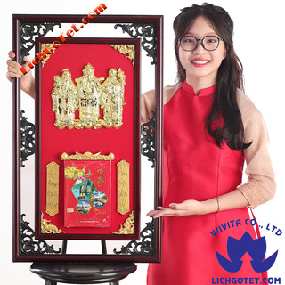Khung Tranh Lịch Gỗ Treo Tường Phúc Lộc Thọ