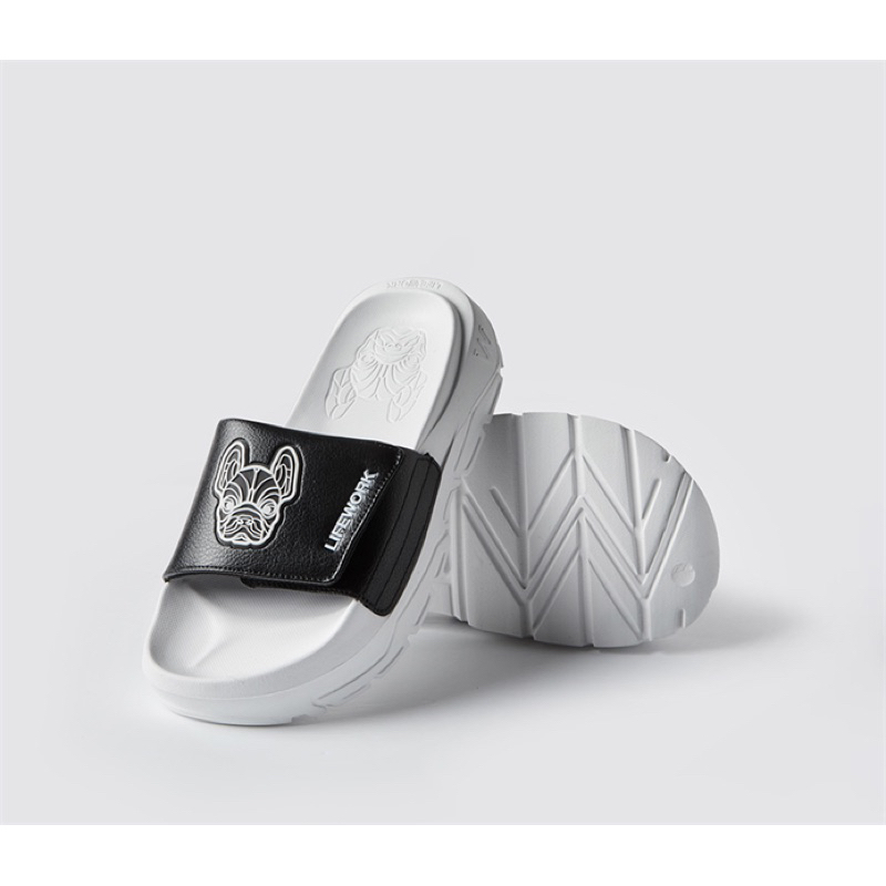 |Fullbox Ảnh thật| Dép quai ngang Life Work in Side  Black Pink