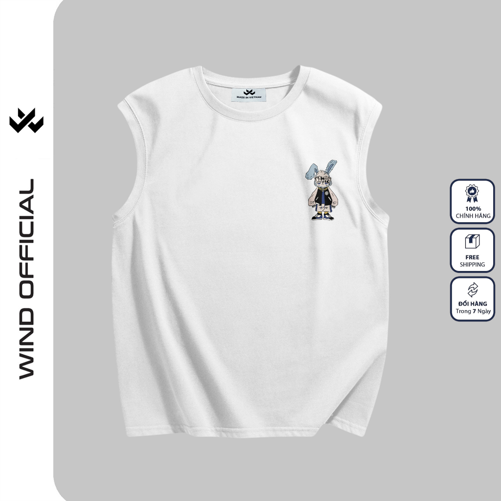 Áo ba lỗ unisex WIND form rộng sát nách Thỏ Bunny tanktop thời trang nam nữ oversize