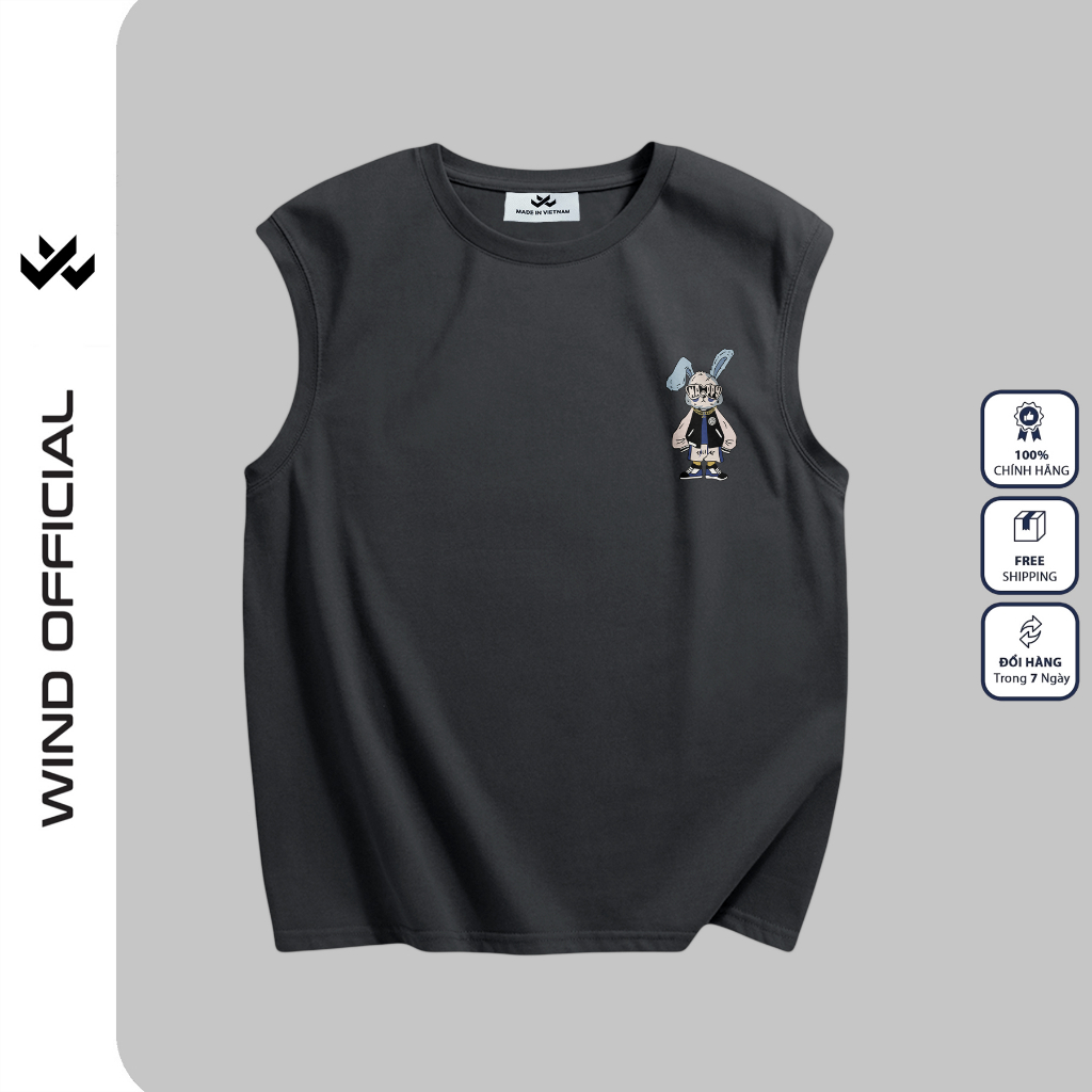 Áo ba lỗ unisex WIND form rộng sát nách Thỏ Bunny tanktop thời trang nam nữ oversize