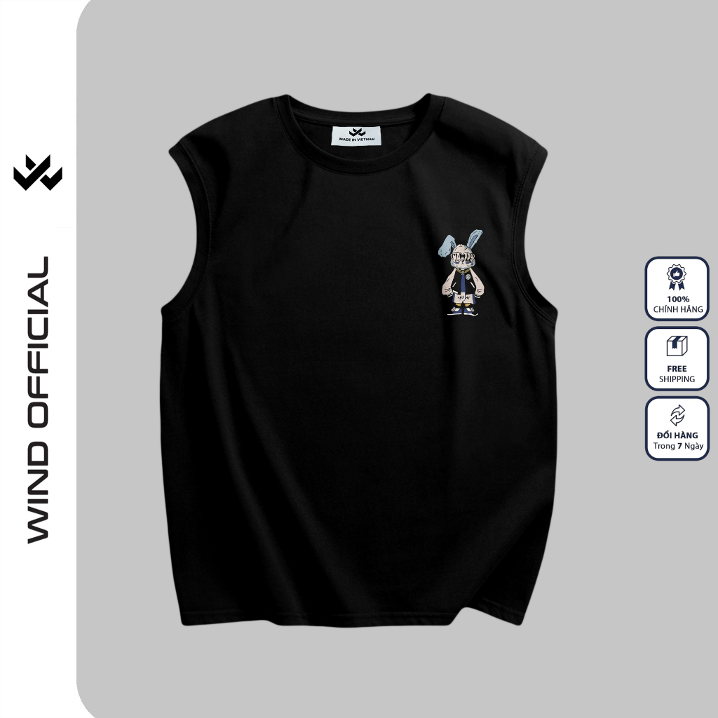 Áo ba lỗ unisex WIND form rộng sát nách Thỏ Bunny tanktop thời trang nam nữ oversize