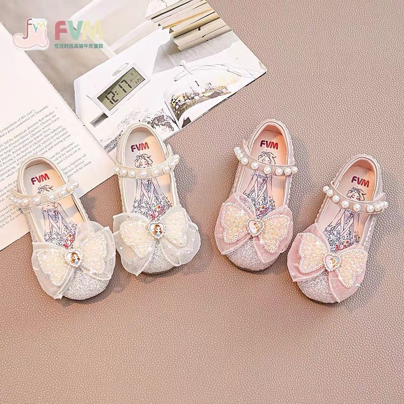 Y020 Giày búp bê đính đá có nơ lụa xinh xắn, kiểu dáng nhẹ nhàng công chúa thích hợp với các bộ váy xinh đẹp. Mẫu 2023