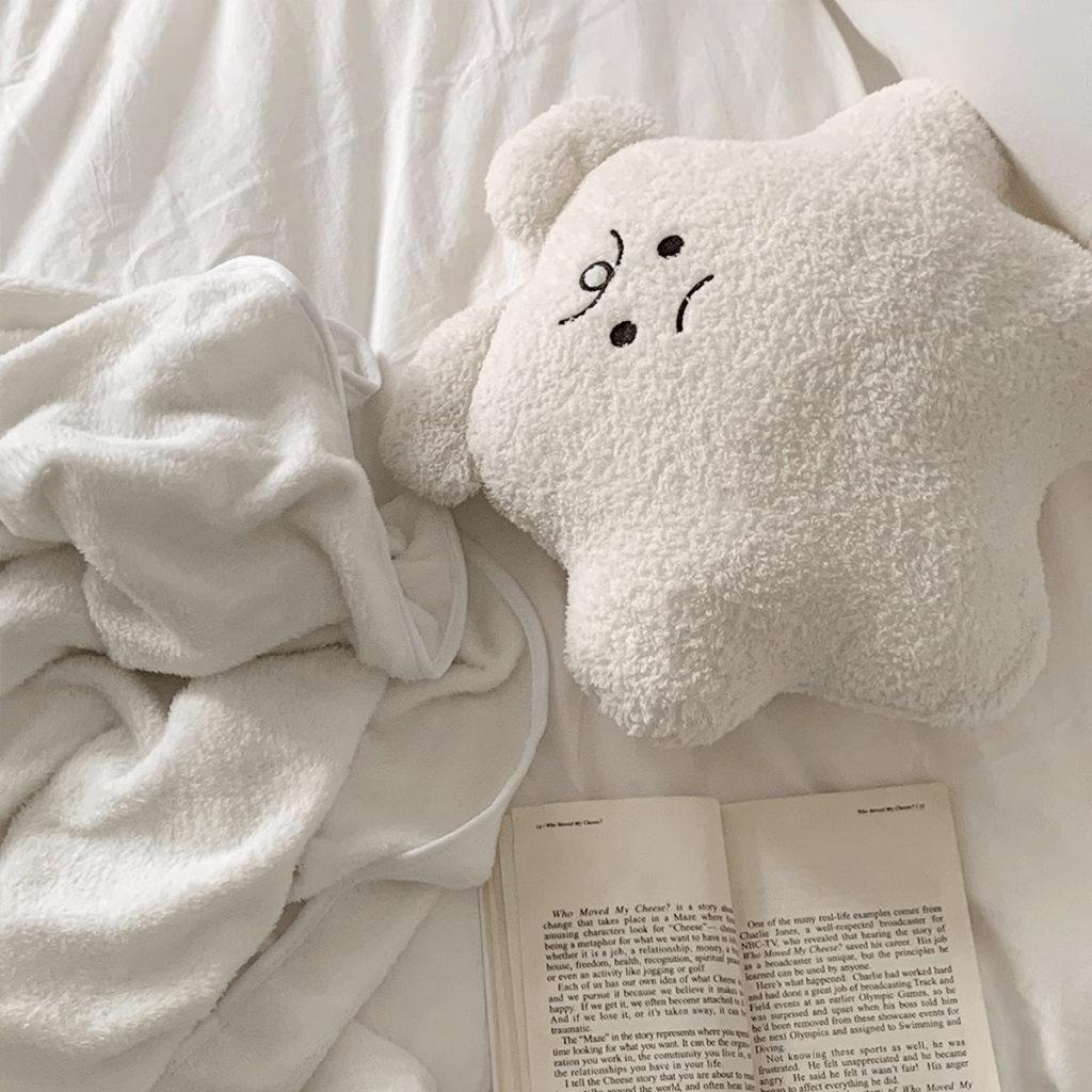 Order | Bộ gối chăn, gấu bông lông xù hình Sao Biển tức giận phù hợp giấc nghỉ giữa giờ cho người đi học, đi làm