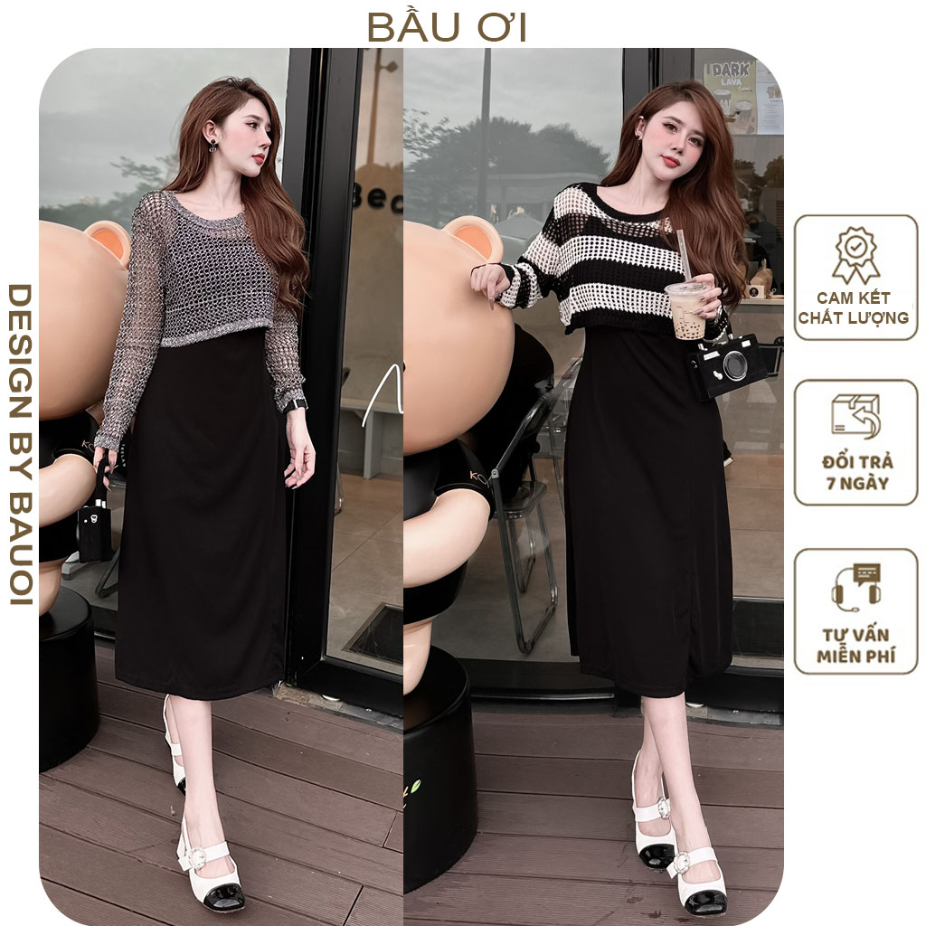 SET ĐẦM VÁY BẦU LEN MONGTOGHI CAO CẤP DÁNG TIỂU THƯ ĐIỆU ĐÀ- ĐẦM BẦU THU ĐÔNG DÀI TAY DỰ TIỆC ĐI LÀM ĐẸP FREESIZE