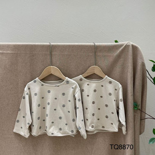 Áo thun cổ tròn chấm bi cho bé tq8870