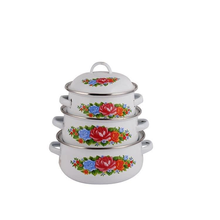 Bộ 3 chi tiết  Nồi Tráng Men