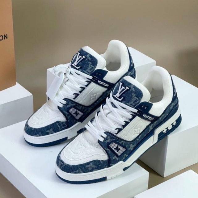 Giày Lv Louis Vuitton Trainer Black White, Giày Thể Thao Lv Đen Trắng Nam Nữ Hot Trend 2023