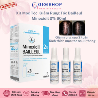 [PHÁP] Xịt Mọc Tóc Giảm Rụng Tóc Minoxidil Bailleul 2% Hộp 3x60ml
