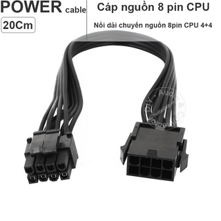 Cáp nối dài nguồn 8 pin CPU 4+4 1 đầu đực 1 đầu cái 20Cm - 8pin CPU power cable