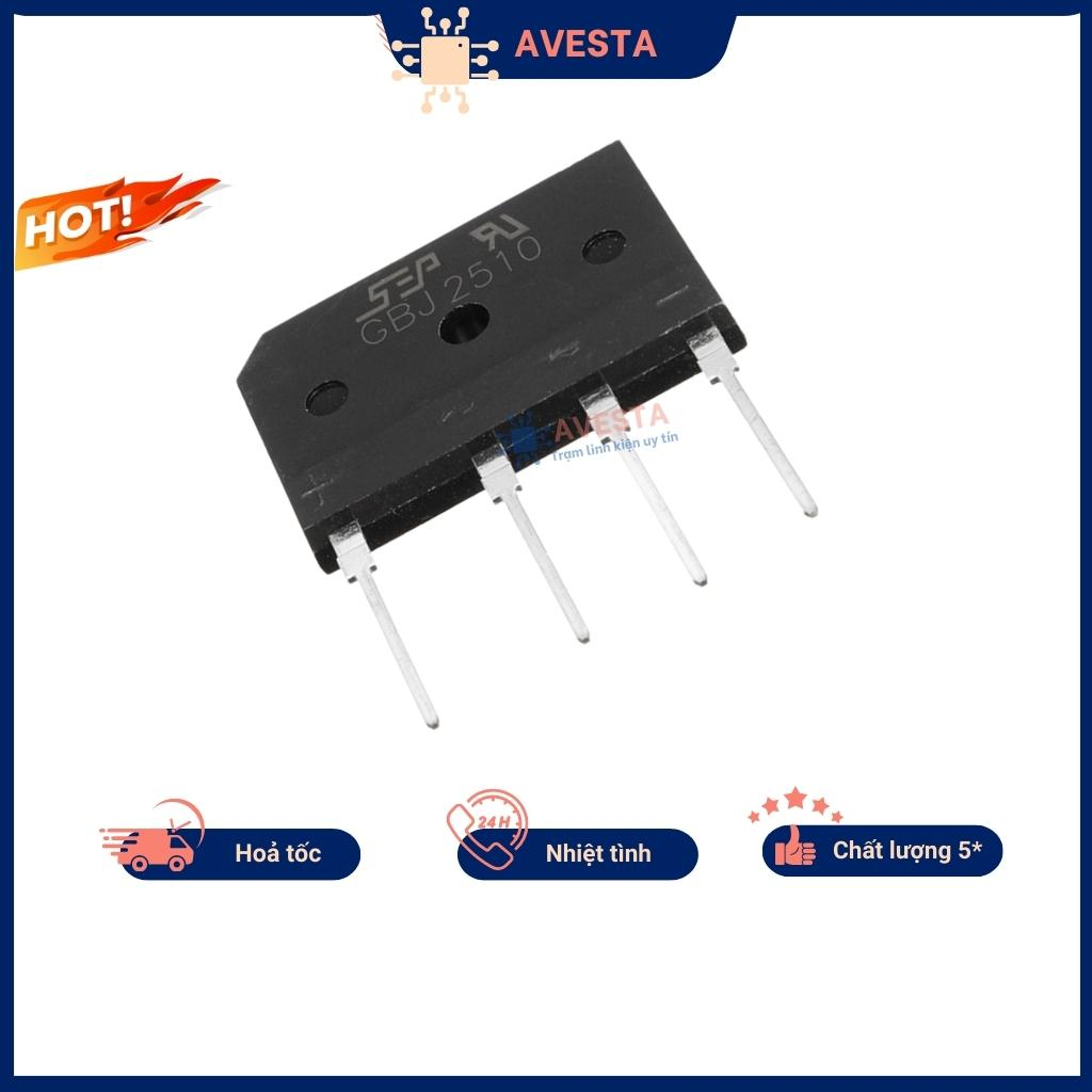 Cầu diode GBJ2510 25A 1000V tháo máy  chất lượng tốt Avesta
