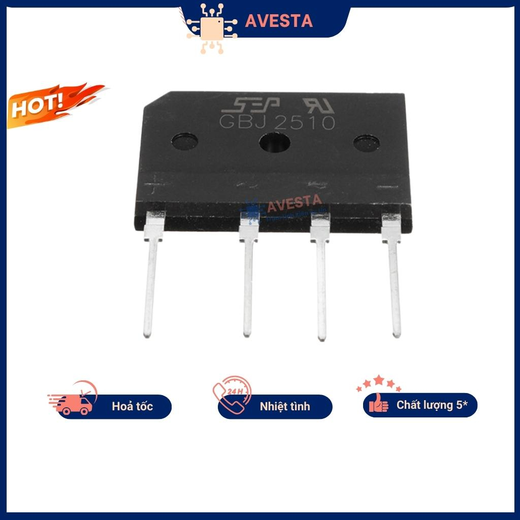 Cầu diode GBJ2510 25A 1000V tháo máy  chất lượng tốt Avesta