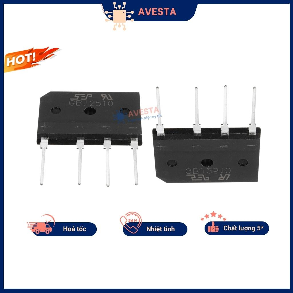 Cầu diode GBJ2510 25A 1000V tháo máy  chất lượng tốt Avesta