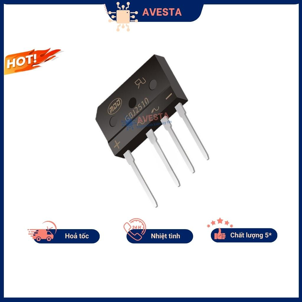 Cầu diode GBJ2510 25A 1000V tháo máy  chất lượng tốt Avesta