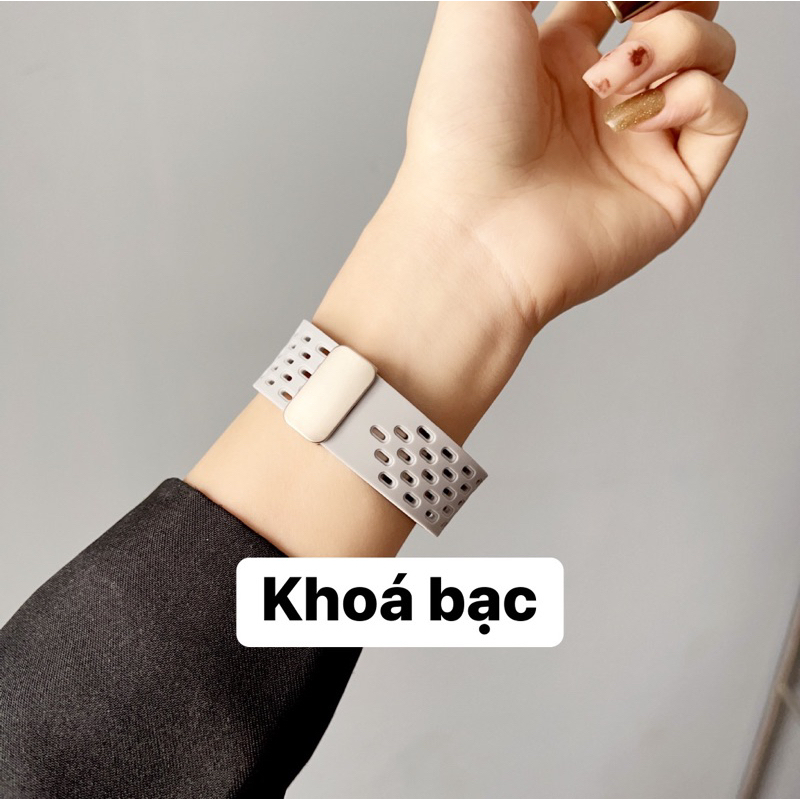 DÂY ĐEO ĐỒNG HỒ THÔNG MINH_Dây silicone đục lỗ đồng hồ thông minh 20mm 22mm